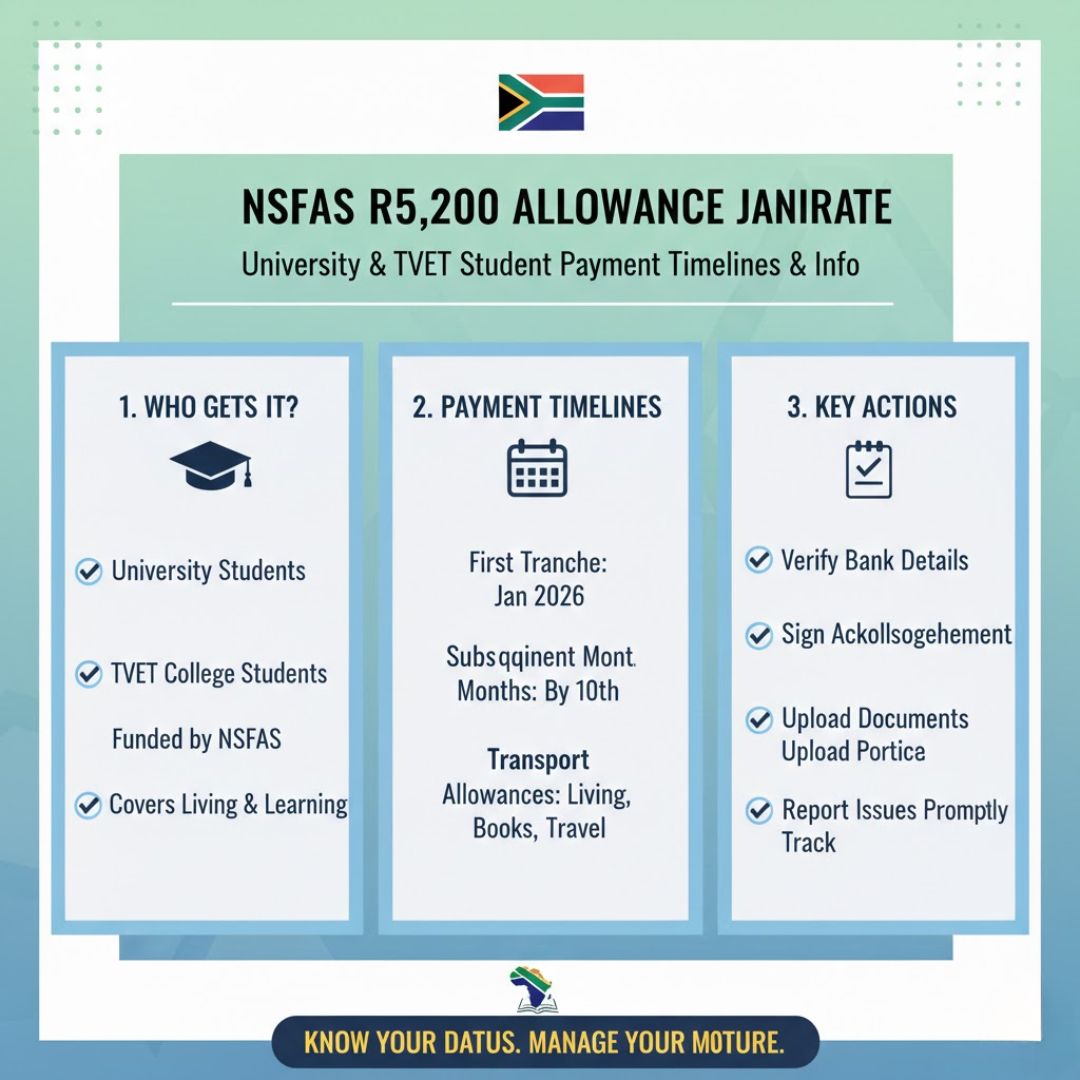 NSFAS R5,200 Allowance January 2026 Update